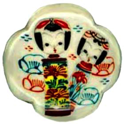 8-0 Obi Dome - Ceramic with Paint DF - Koichi Dolls  (1-1/8")